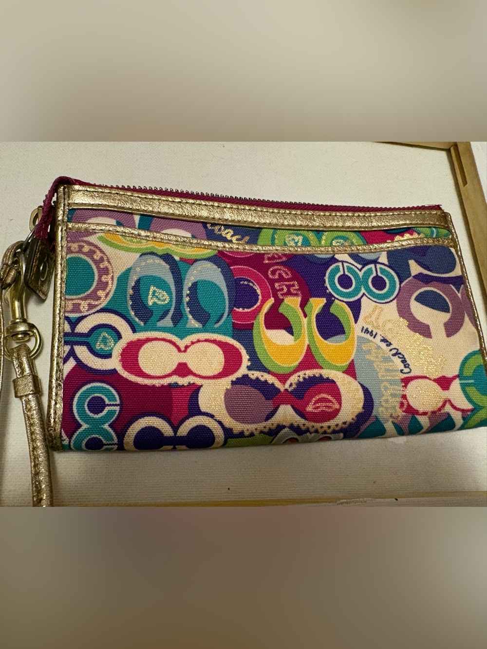 Coach Colorful Patterned Wristlet - Picture 4 of 7